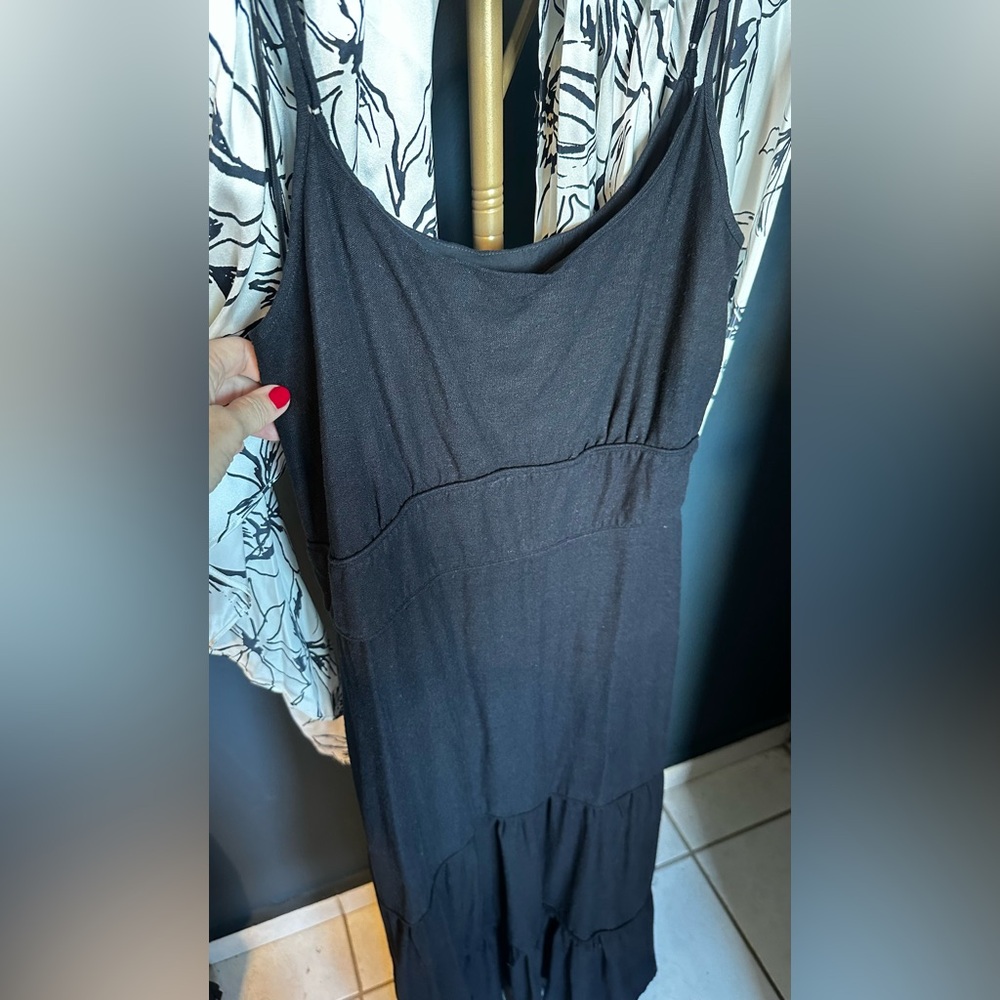 Joie Black Dress with Silk Floral Scarf - Picture 8 of 12